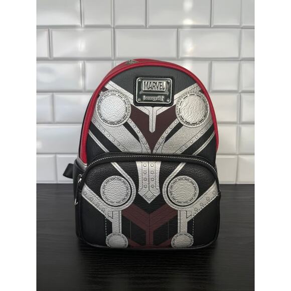 Disney Parks MARVEL Thor Love and Thunder Loungefly Mini Backpack New Loungefly Marvel Disney Thor Love and Thunder Chibi Mini  main image 3